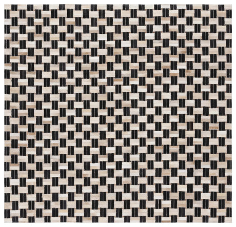 Safavieh Studio Leather 6'-0" x 6'-0" Rug in Black / Ivory