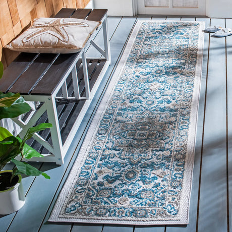 Safavieh Cabana 2'-2" x 11'-0" Rug in Navy / Grey