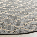 Safavieh Courtyard 5'-3" x 5'-3" Rug in Anthracite / Beige