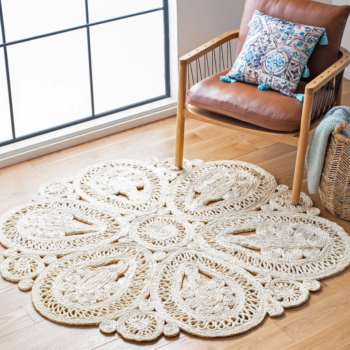 Safavieh Natural Fiber 5'-0" x 5'-0" Rug in Ivory
