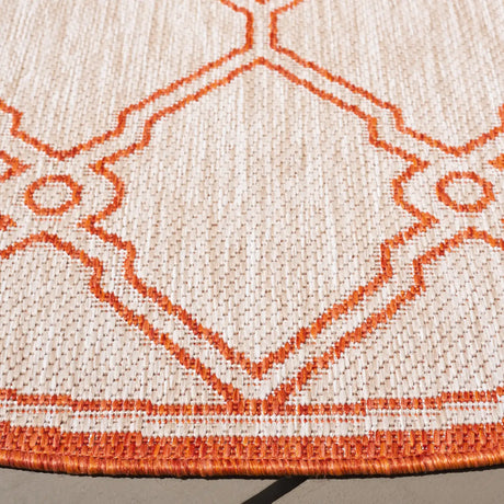 Safavieh Beach House 6'-7" x 6'-7" Rug in Beige / Orange