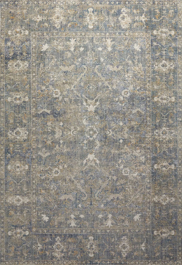 Chris Loves Julia x Loloi Rosemarie ROE-03 Sand / Lagoon Rug - main flat