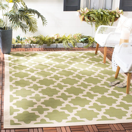 Safavieh Courtyard 6'-7" x 9'-6" Rug in Green / Beige