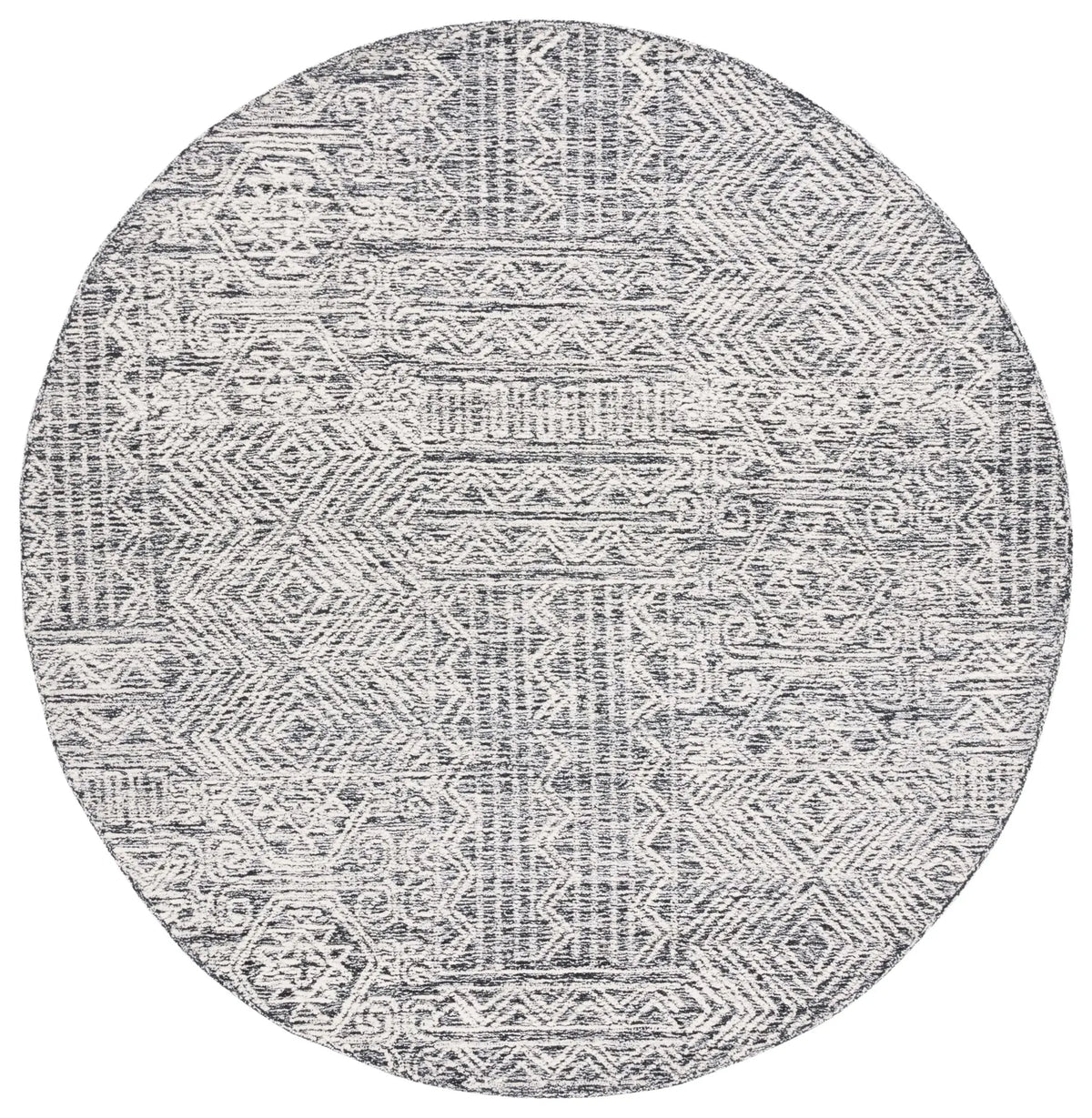 Safavieh Abstract 6'-0" x 6'-0" Rug in Black / Ivory