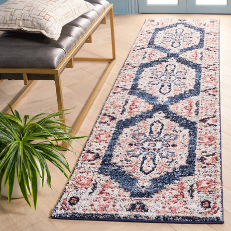 Safavieh Luna 2'-2" x 9'-0" Rug in Navy / Beige