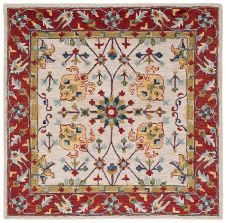Safavieh Micro-Loop 5'-0" x 5'-0" Rug in Beige / Rust