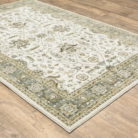 Oriental Weavers Sphinx Andorra 9537P Ivory / Blue Rugs - angle detail