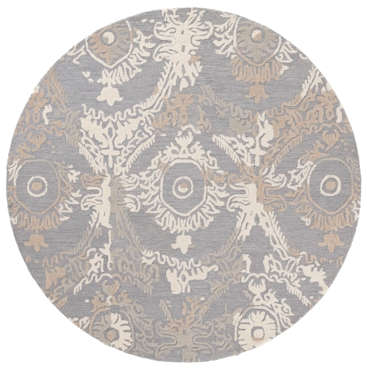Safavieh Ebony 6'-0" x 6'-0" Rug in Grey / Ivory