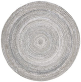 Safavieh Braided 6'-0" x 6'-0" Rug in Light Grey