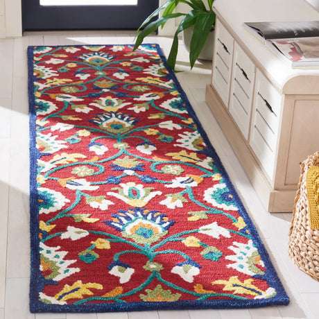 Safavieh Blossom 2'-3" x 8'-0" Rug in Red / Ivory