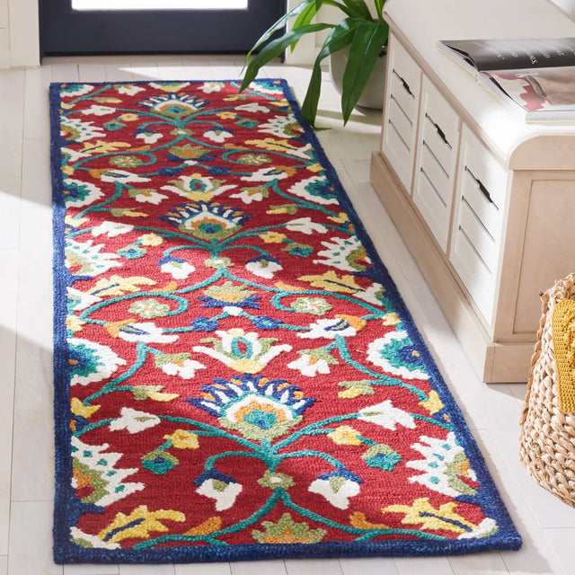 Safavieh Blossom 2'-3" x 8'-0" Rug in Red / Ivory