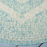 Safavieh Courtyard 5'-3" x 5'-3" Rug in Light Grey / Aqua