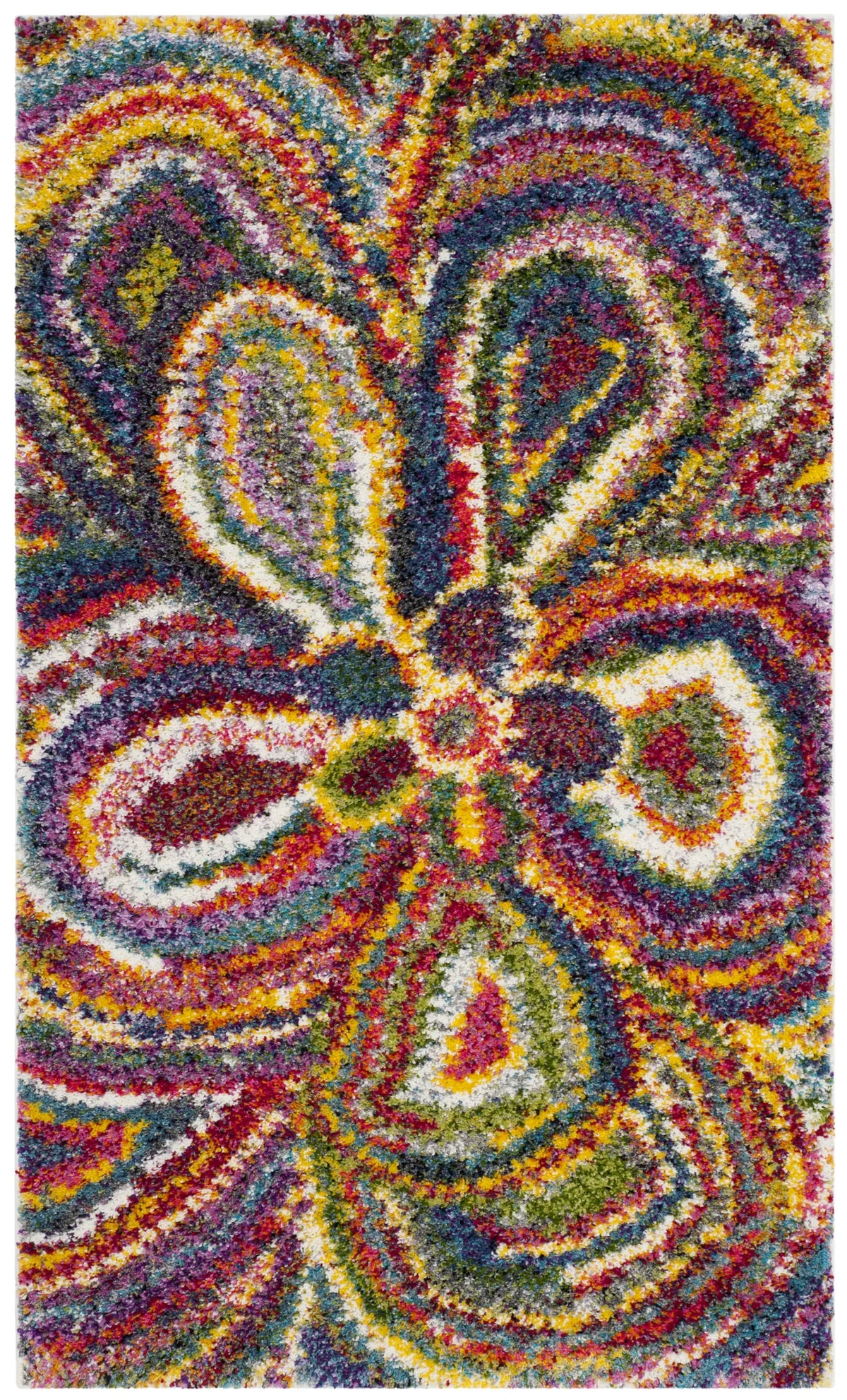 Safavieh Fiesta Shag 3'-0" x 5'-0" Rug in Multi