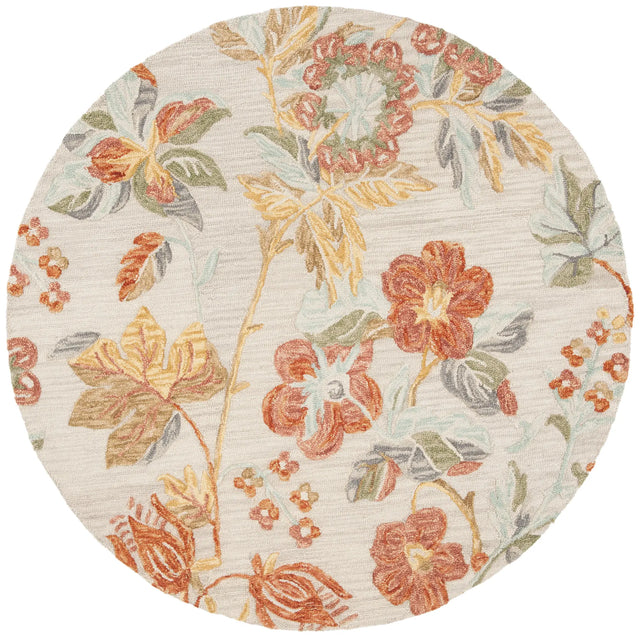 Safavieh Blossom 6'-0" x 6'-0" Rug in Grey / Red