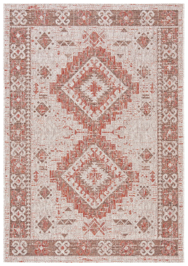 Safavieh Courtyard 4'-0" x 5'-7" Rug in Beige / Red