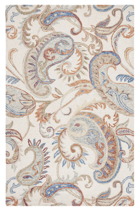 Safavieh Micro-Loop 4'-0" x 6'-0" Rug in Ivory / Rust