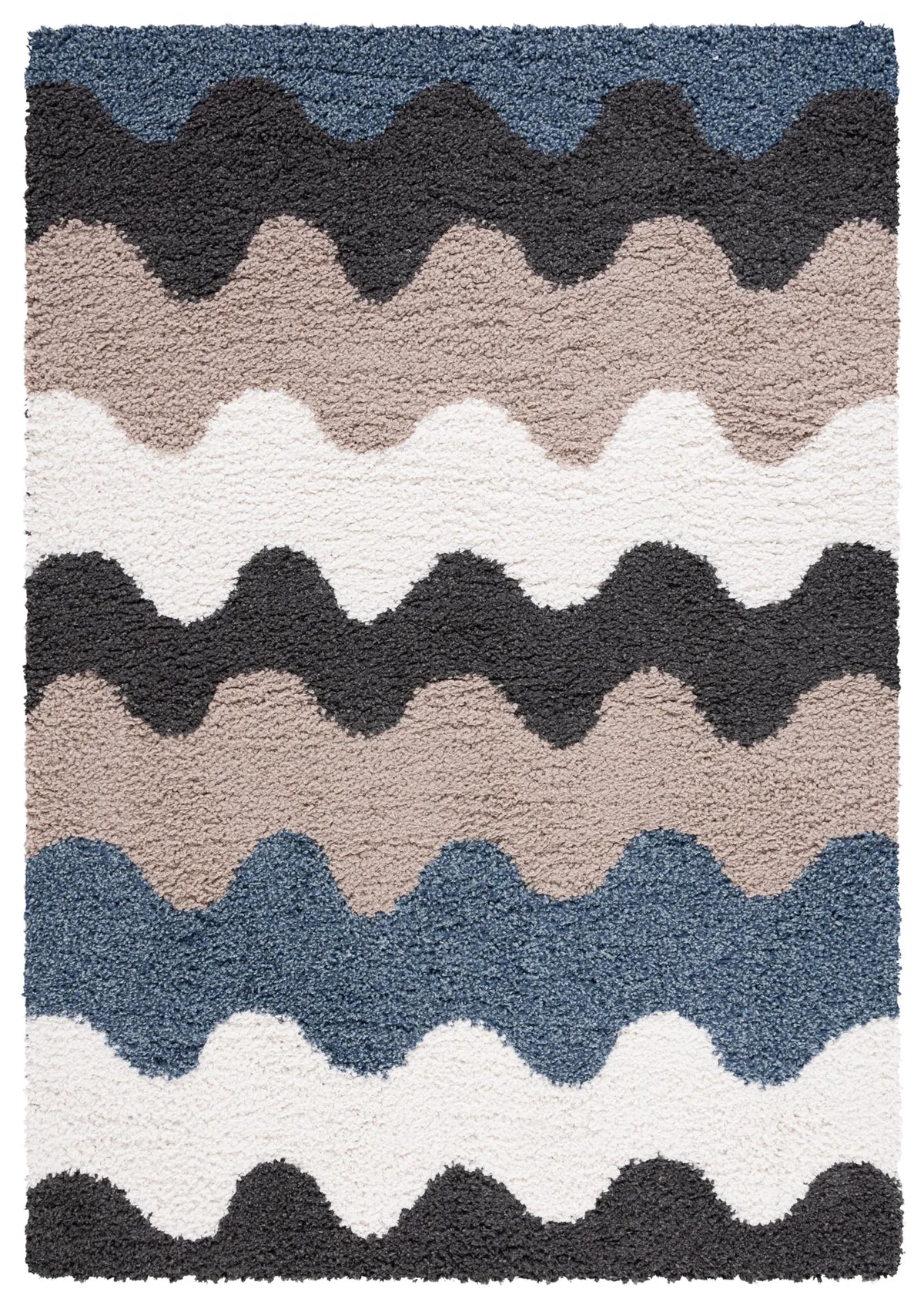 Safavieh Calico Shag 4'-0" x 6'-0" Rug in Black / Taupe