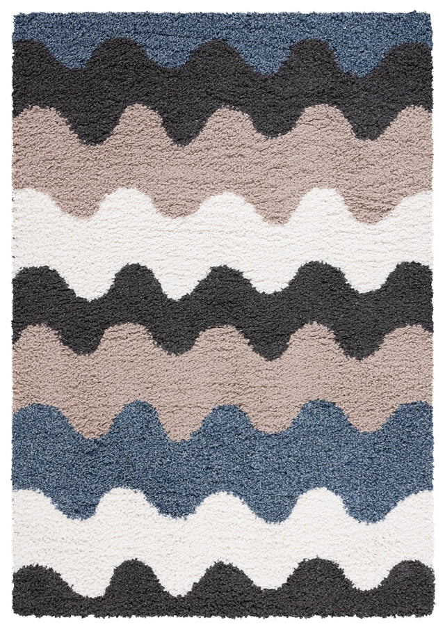 Safavieh Calico Shag 4'-0" x 6'-0" Rug in Black / Taupe