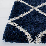 Safavieh Hudson Shag 4'-0" x 6'-0" Rug in Navy / Ivory