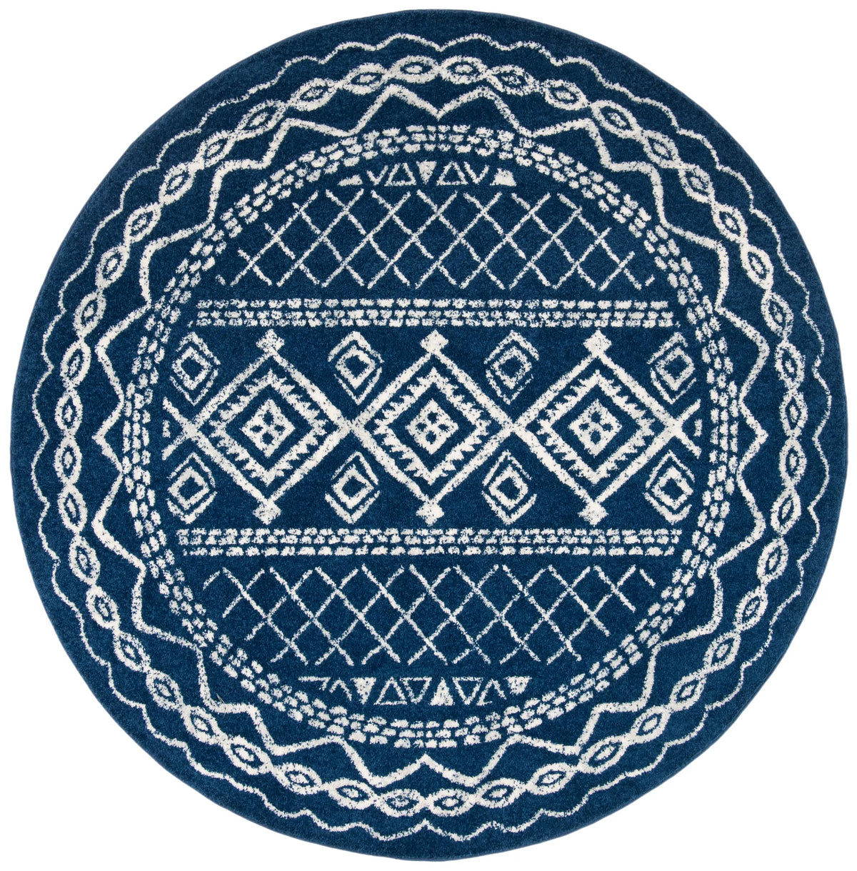Safavieh Tulum 10'-0" x 10'-0" Rug in Navy / Ivory
