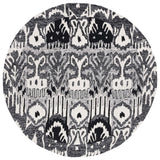 Safavieh Ikat 6'-0" x 6'-0" Rug in Black / Ivory