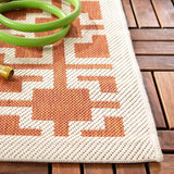 Safavieh Courtyard 5'-3" x 7'-7" Rug in Terracotta / Beige