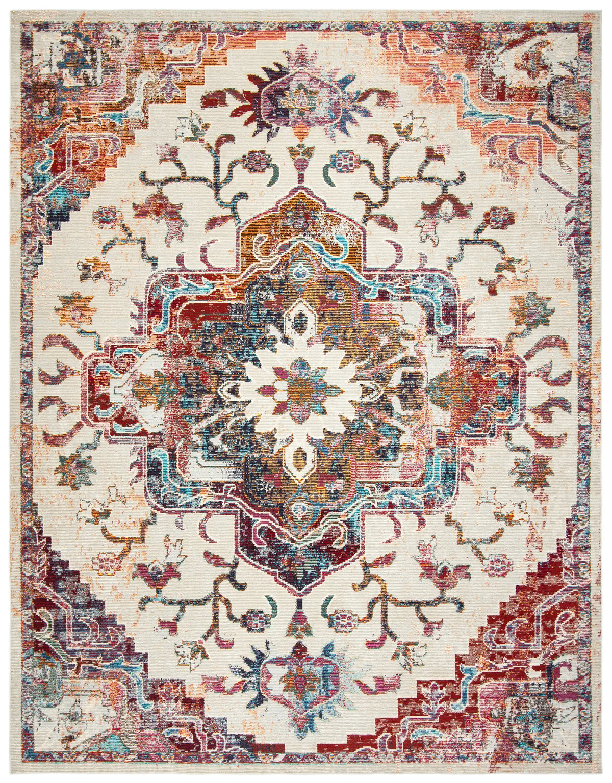 Safavieh Crystal 10'-0" x 14'-0" Rug in Light Blue / Burgundy