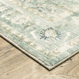 Oriental Weavers Savoy 28107 Green/ Ivory Rug - corner detail