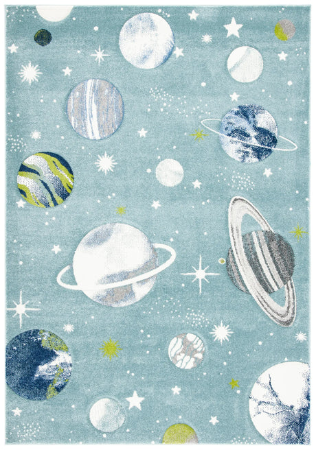 Safavieh Carousel Kids 100 4'-0" x 6'-0" Rug in Teal / Ivory