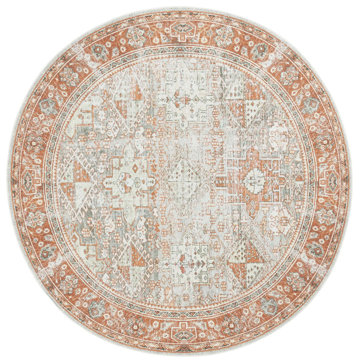 Safavieh Arizona 6'-0" x 6'-0" Rug in Rust / Sage