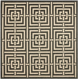 Safavieh Courtyard 6'-7" x 6'-7" Rug in Black / Bone