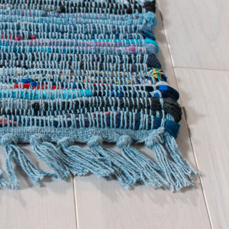 Safavieh Rag Rug 4'-0" x 6'-0" Rug in Blue / Multi