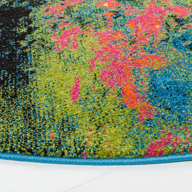 Safavieh Galaxy 6'-7" x 6'-7" Rug in Blue / Orange