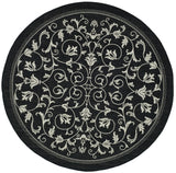 Safavieh Courtyard 6'-7" x 6'-7" Rug in Black / Sand