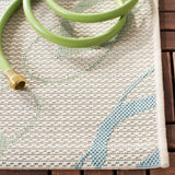 Safavieh Courtyard 4'-0" x 5'-7" Rug in Beige / Aqua