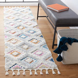 Safavieh Moroccan Fringe Shag 2'-2" x 8'-0" Rug in Grey / Ivory
