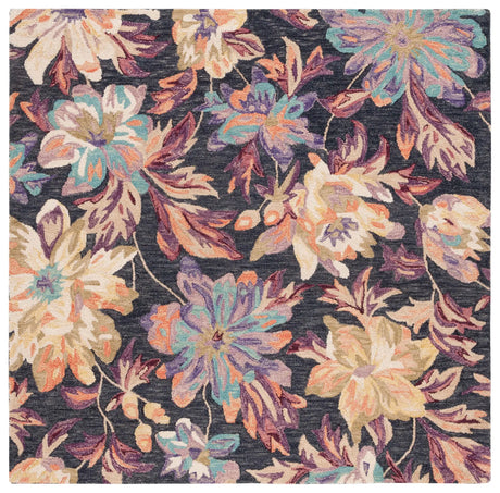 Safavieh Blossom 6'-0" x 6'-0" Rug in Charcoal / Plum