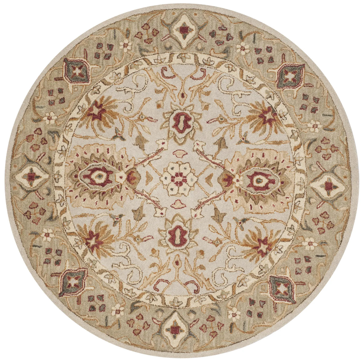 Safavieh Antiquity 6'-0" x 6'-0" Rug in Grey Beige / Sage