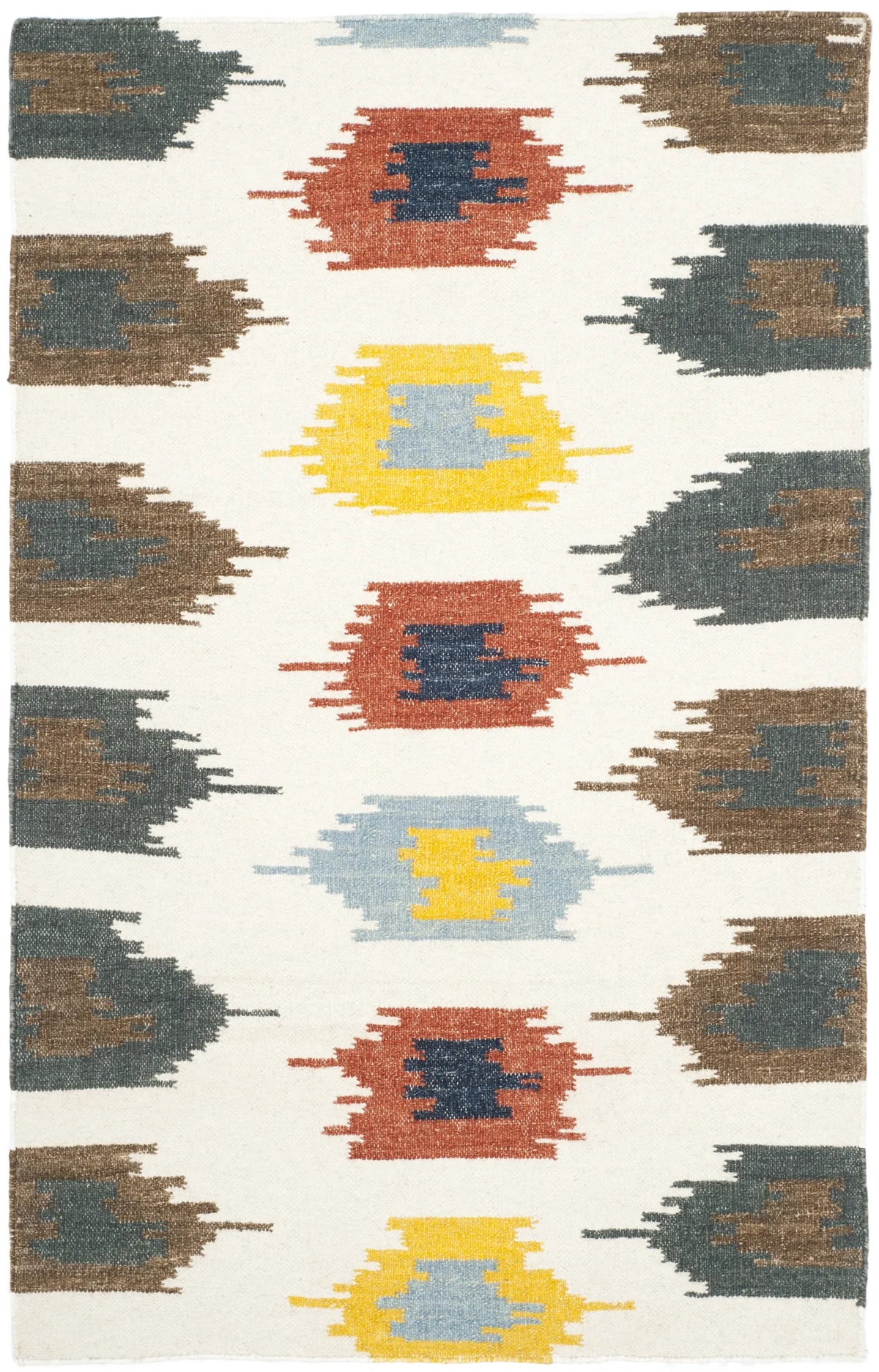 Safavieh Dhurries 3'-0" x 5'-0" Rug in Ivory / Multi