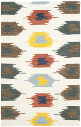 Safavieh Dhurries 3'-0" x 5'-0" Rug in Ivory / Multi