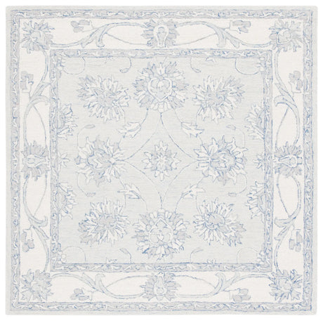 Safavieh Micro-Loop 5'-0" x 5'-0" Rug in Light Blue / Ivory