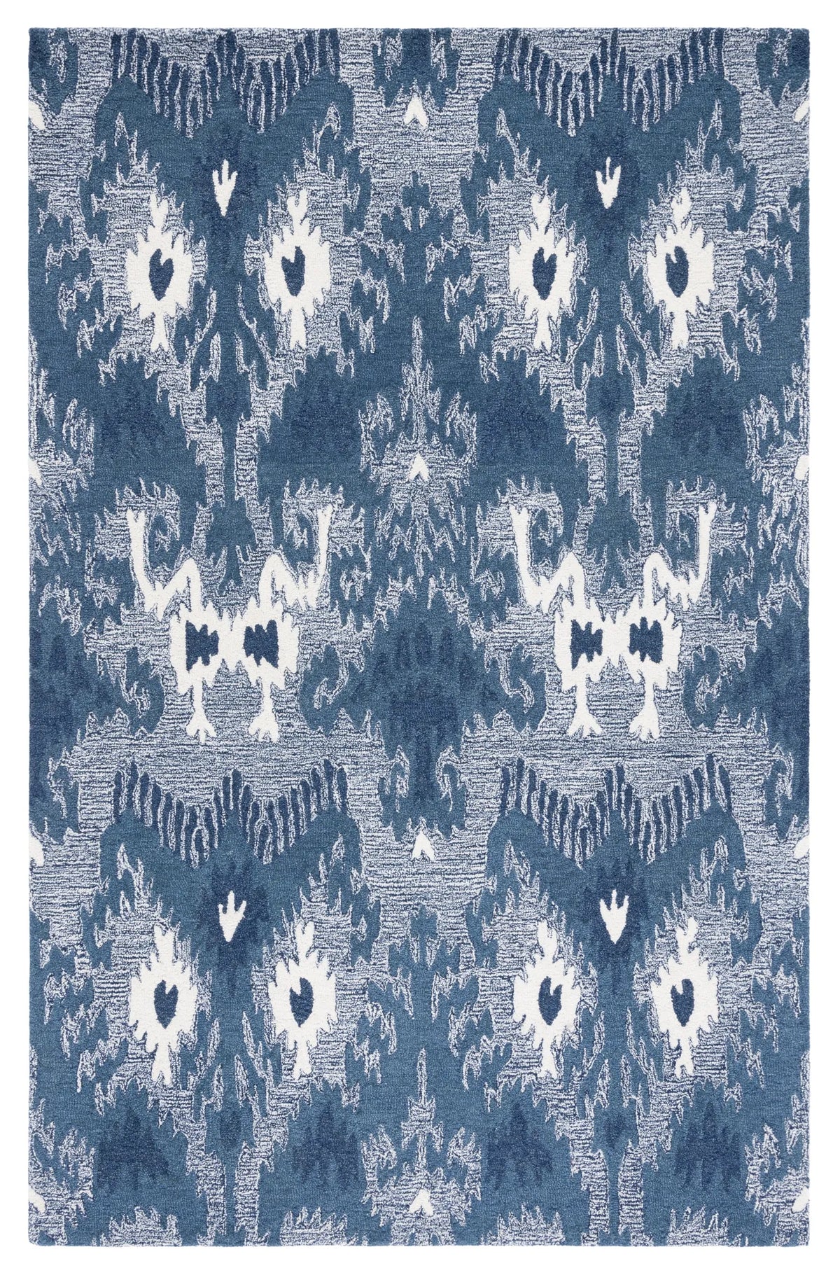 Safavieh Ikat 4'-0" x 6'-0" Rug in Blue / Ivory
