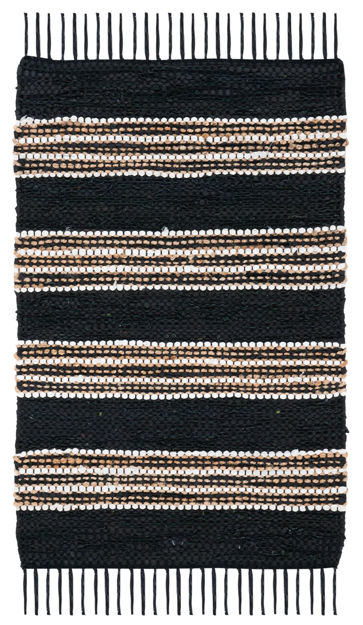 Safavieh Vintage Leather 2'-0" x 3'-0" Rug in Black / Natural
