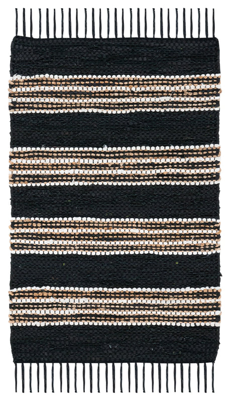 Safavieh Vintage Leather 2'-0" x 3'-0" Rug in Black / Natural