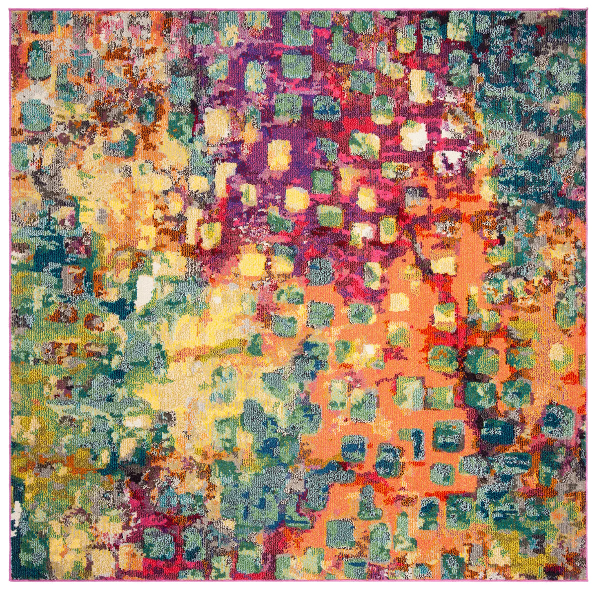 Safavieh Madison 6'-7" x 6'-7" Rug in Fuchsia / Gold
