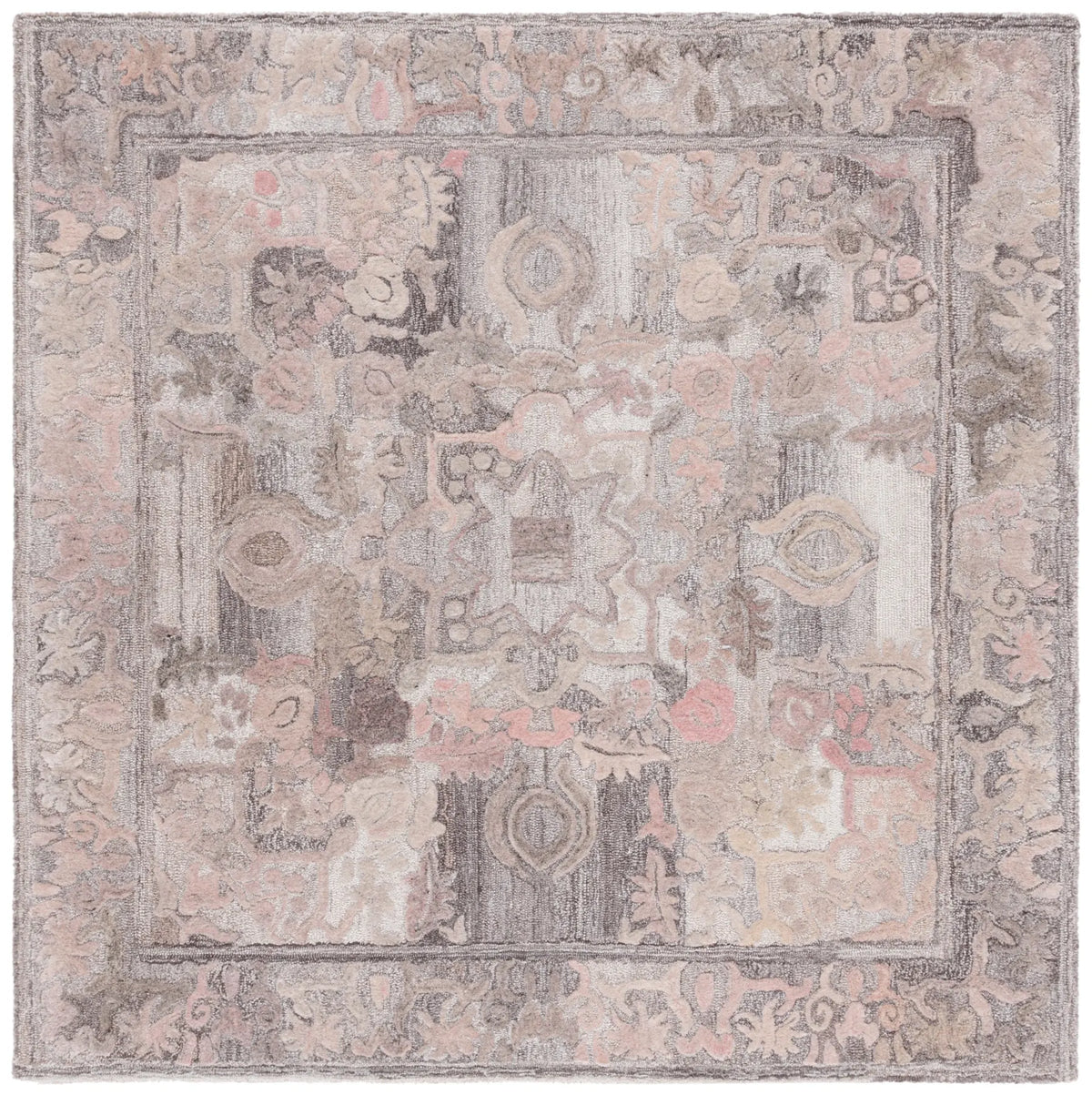Safavieh Marquee 6'-0" x 6'-0" Rug in Grey / Pink