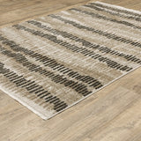 Oriental Weavers Bauer 8120D Beige/ Charcoal Rug - angle detail