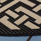 Safavieh Courtyard 5'-3" x 5'-3" Rug in Black / Bone