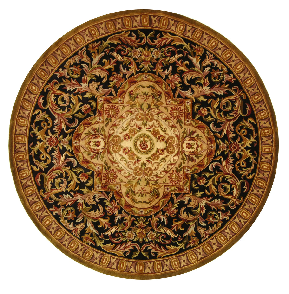 Safavieh Classic 8'-0" x 8'-0" Rug in Black / Beige