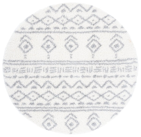 Safavieh Parma Shag 6'-7" x 6'-7" Rug in Ivory / Grey